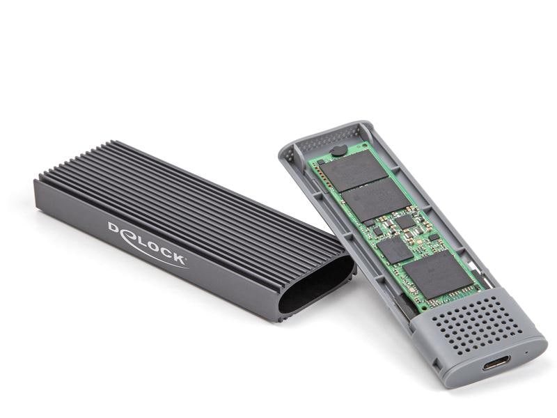 Delock Externes Gehäuse M.2 NVMe PCIe & SATA SSD zu USB 3.1 Externes USB Type-C Combo Gehäuse für M.2 NVMe PCIe oder SATA SSD werkzeugfrei