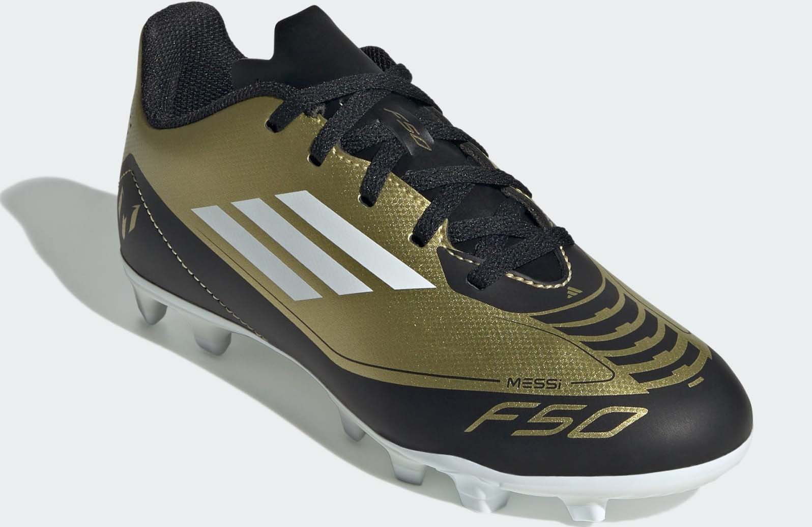 F50 Club FxG Messi Junior Gold Metallic/Cloud White/Core Black