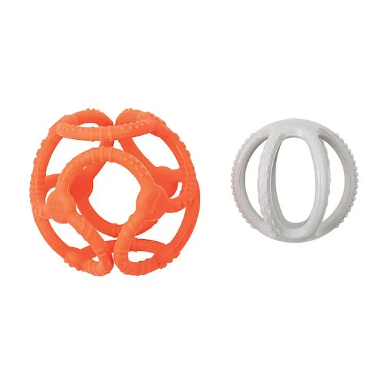 Set de 2 balles silicone   fluo        de               Nattou