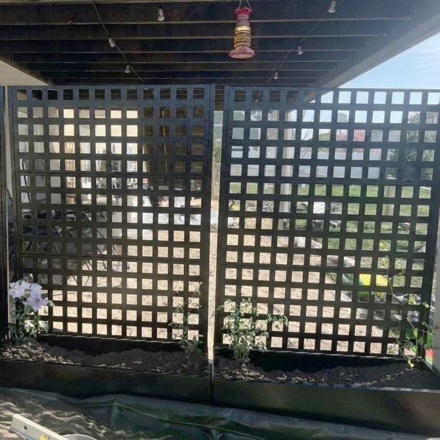 Blumenkasten mit Sichtschutz, 120x40x180cm Pflanzkasten mit Rankgitter, Drainagelöchern & Feststellbaren Rollen, Rankhilfe aus Metall für Innen & Außen, Garten, Terrasse und Balkon - A