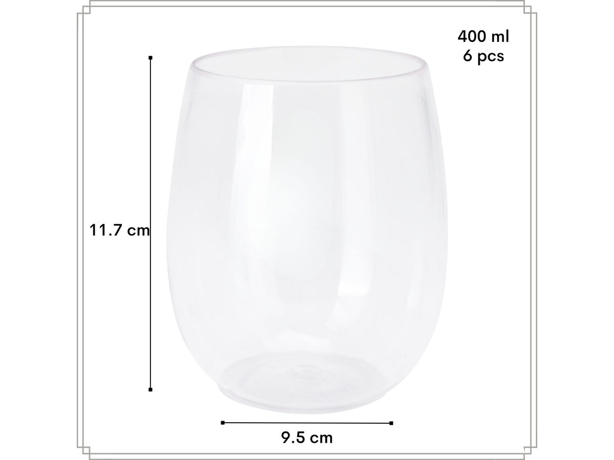 OTIX Oceani 400 ml kunststof drinkglazen - Set van 12