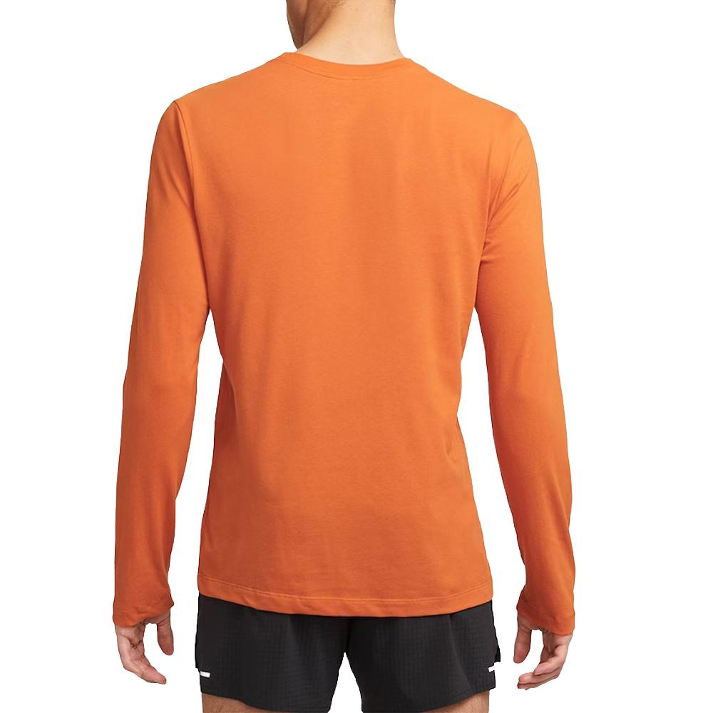 Nike T-shirt Manches Longues Orange Homme Nike Df Tee
