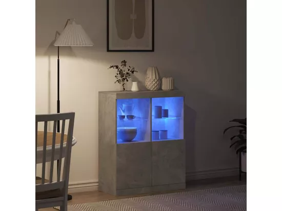 Buffet gris béton 81x37x100 cm bois d'ingénierie