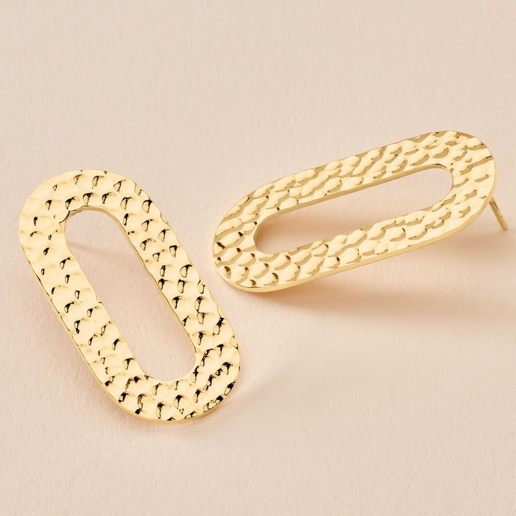 Boucles D'oreilles Puces Oren Acier Doré