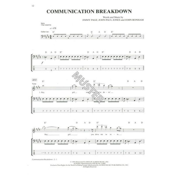 Alfred Music Publishing Led Zeppelin Bass Play-Along 1