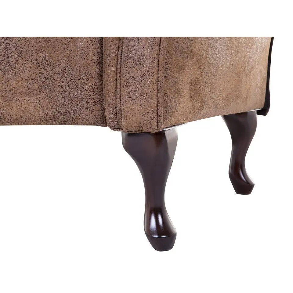 LATTES - Chaise longue - Bruin - Linkerzijde - Kunstsuède