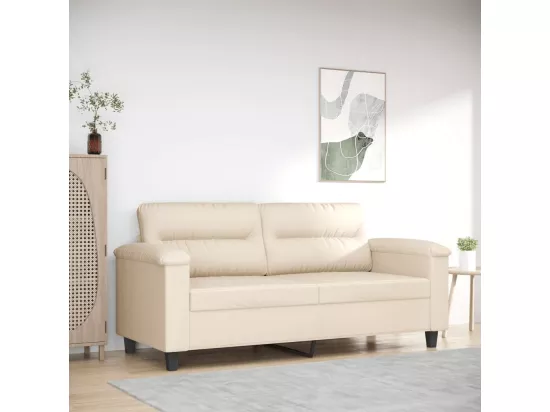 Canapé à 2 places Beige 140 cm Tissu microfibre