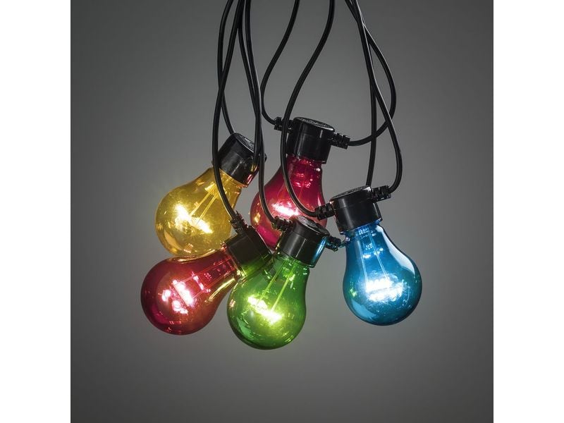 Konstsmide Lichterkette LED Party Lichterkette - Bunt LED-Lichterkette für durchtanzte Vollmondnächte