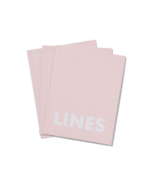 3 cahiers roses A5 - ligné