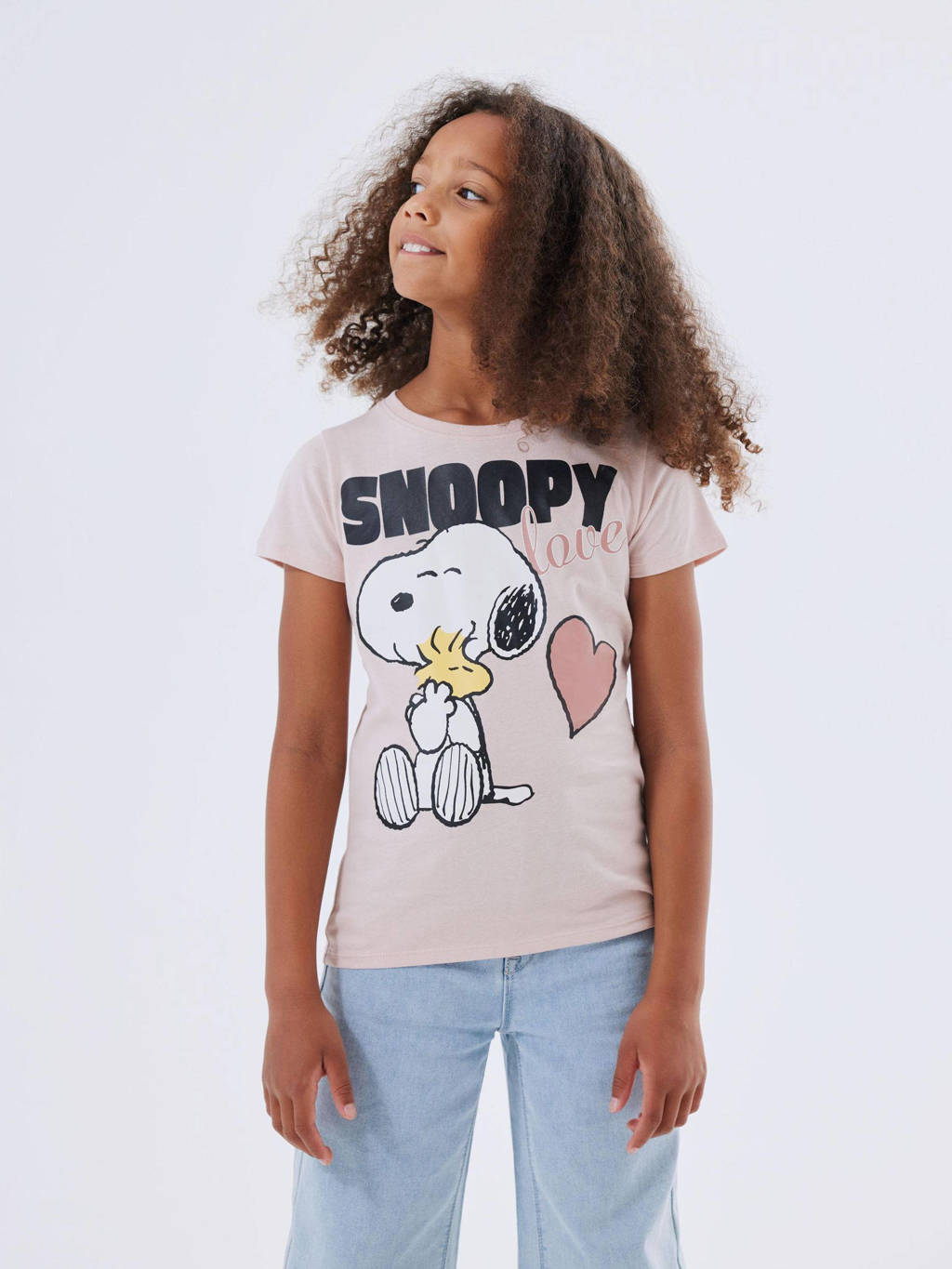 NAME IT T-shirt NKFNANNI SNOOPY met printopdruk zacht oudroze