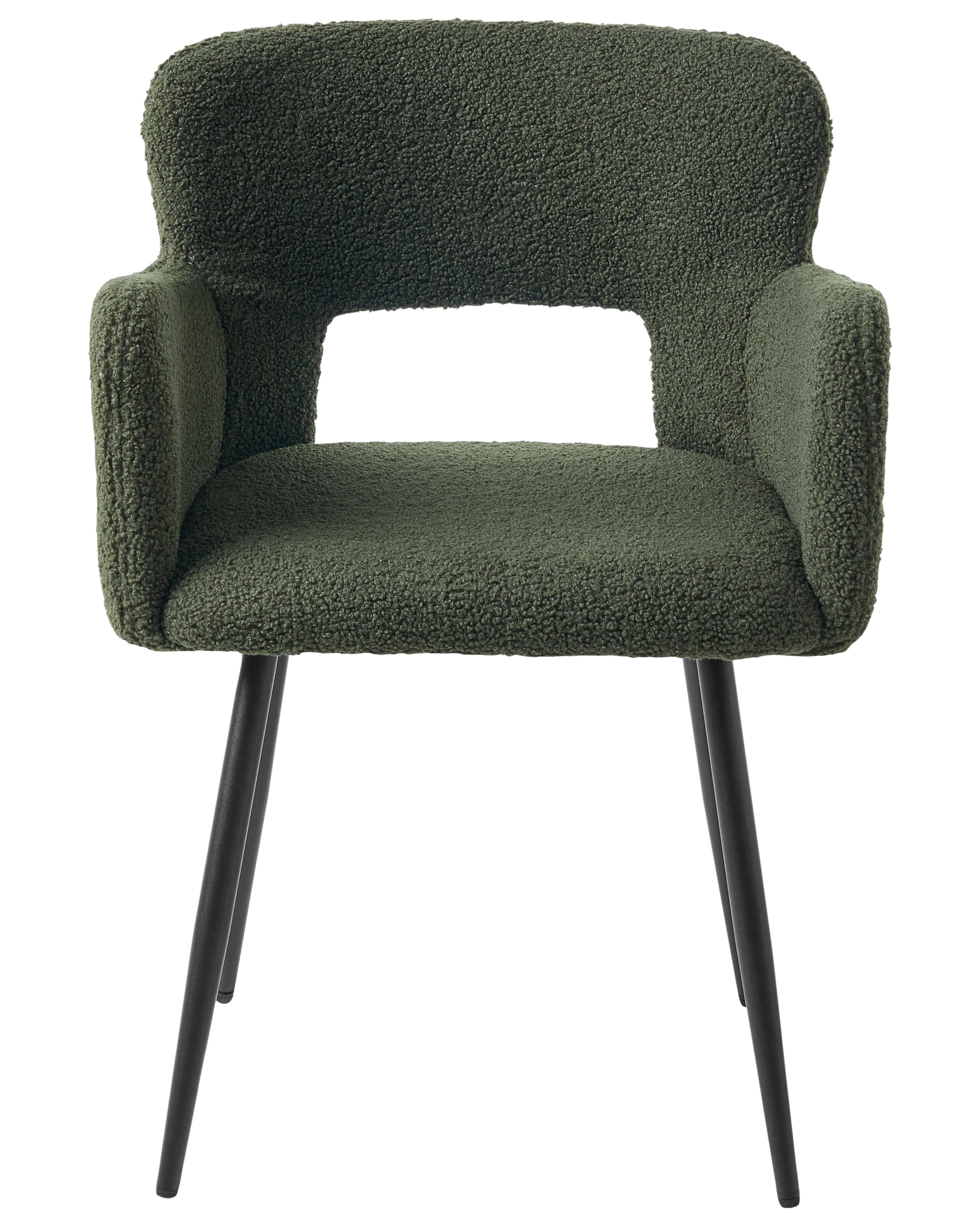 Set van 2 eetkamerstoelen SANILAC Bouclé Donkergroen