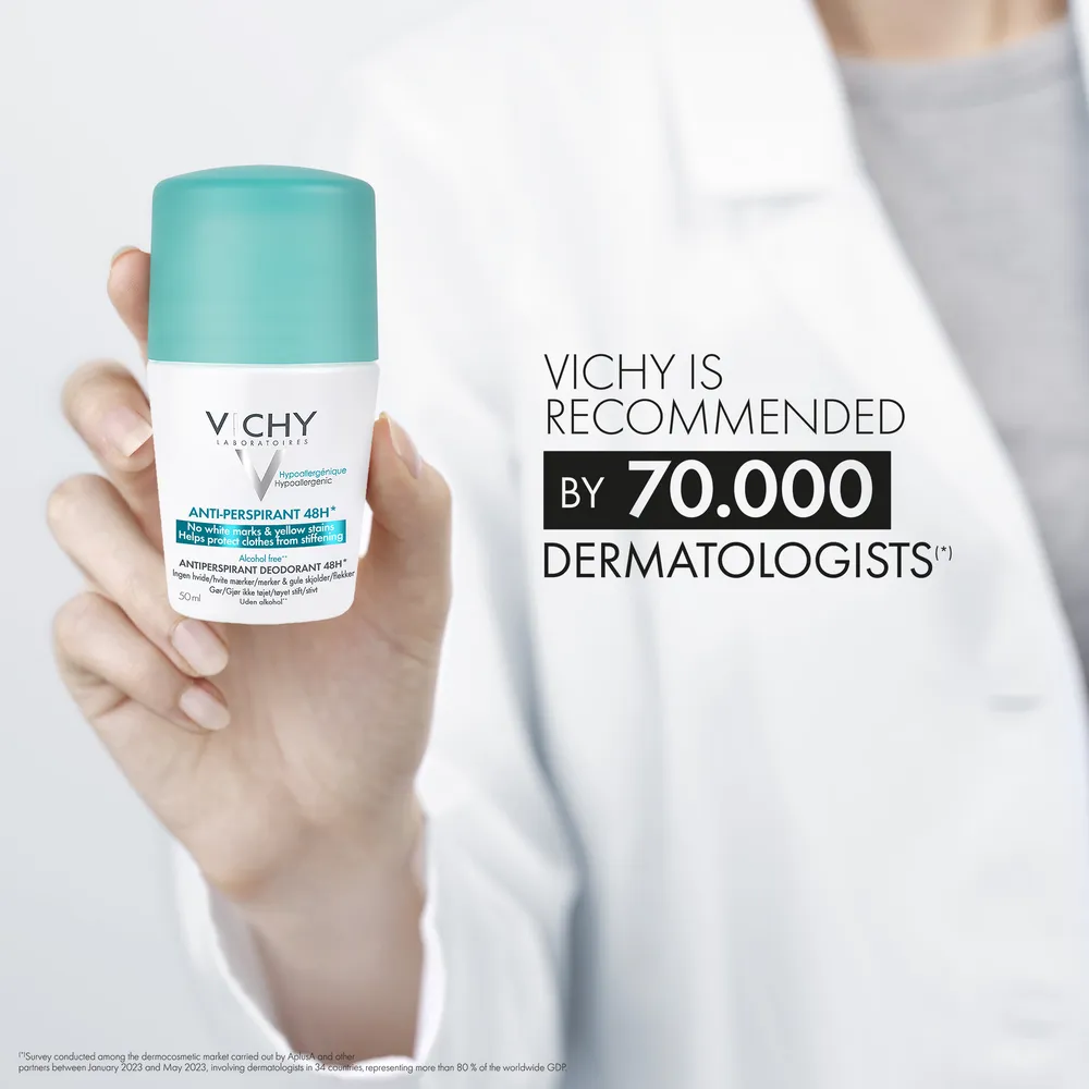 Vichy Anti-Trace Antiperspirant Deo Roll-on 48Hr - 50 ml.