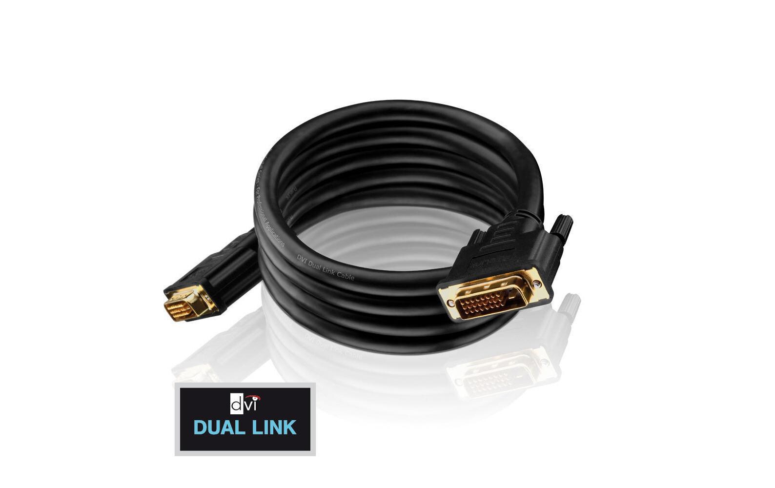 Kabel DVI-D - DVI-D, 3 mDVI Dual Link Kabel, 3 Meter, schwarz