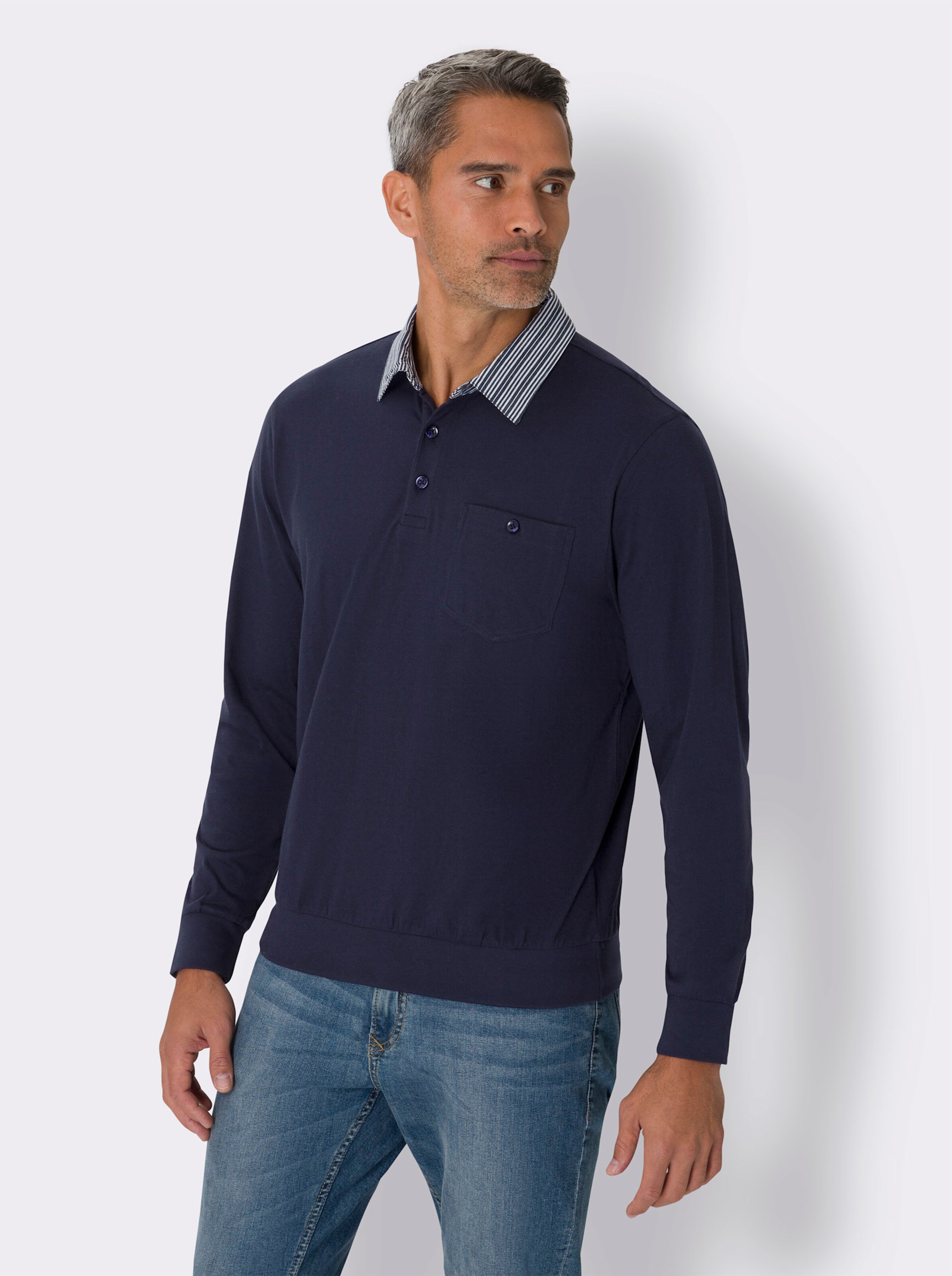 Langarm-Poloshirt