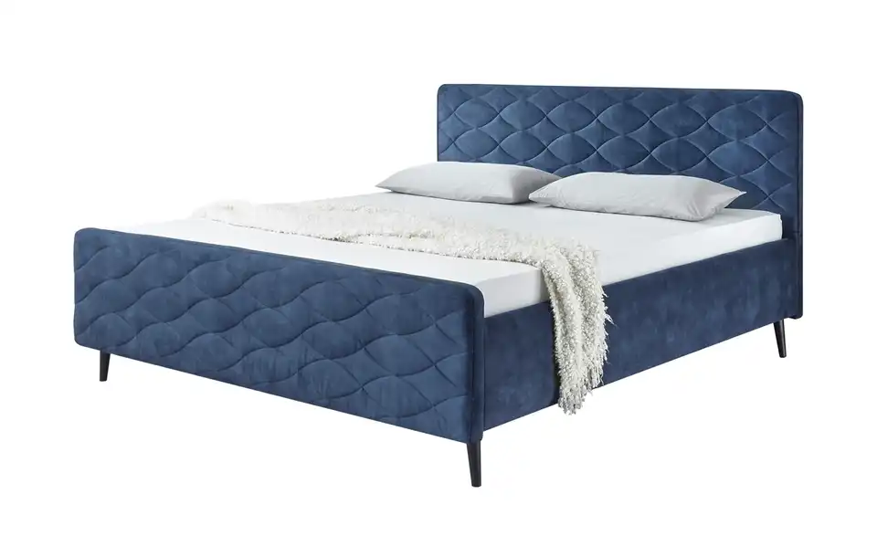 Polsterbettgestell Mario A Blau 160 cm