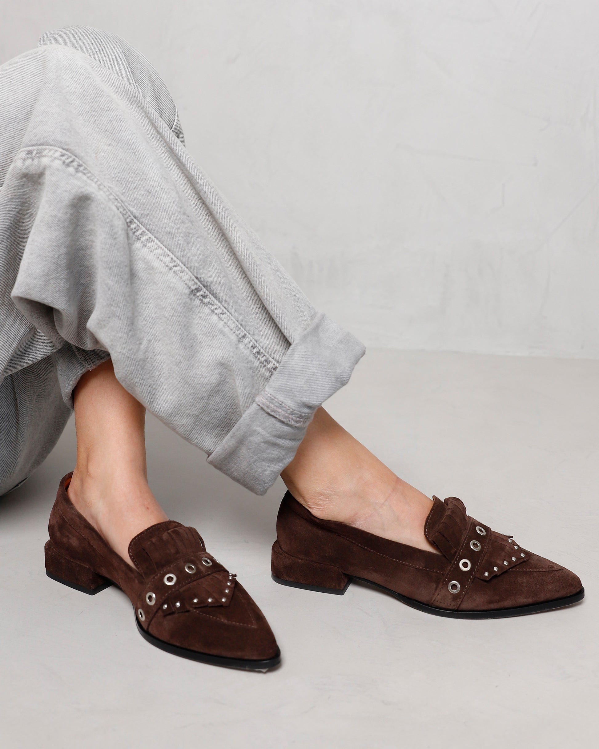 VIA VAI bruine dames loafers Jazz Emily