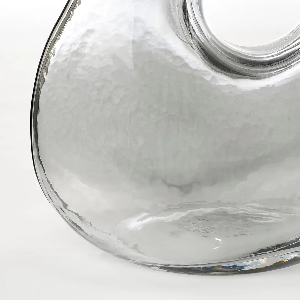 Mica Decorations Jay Vaas - L18,5 x B10,5 x H25 cm - Glas - Lichtgrijs