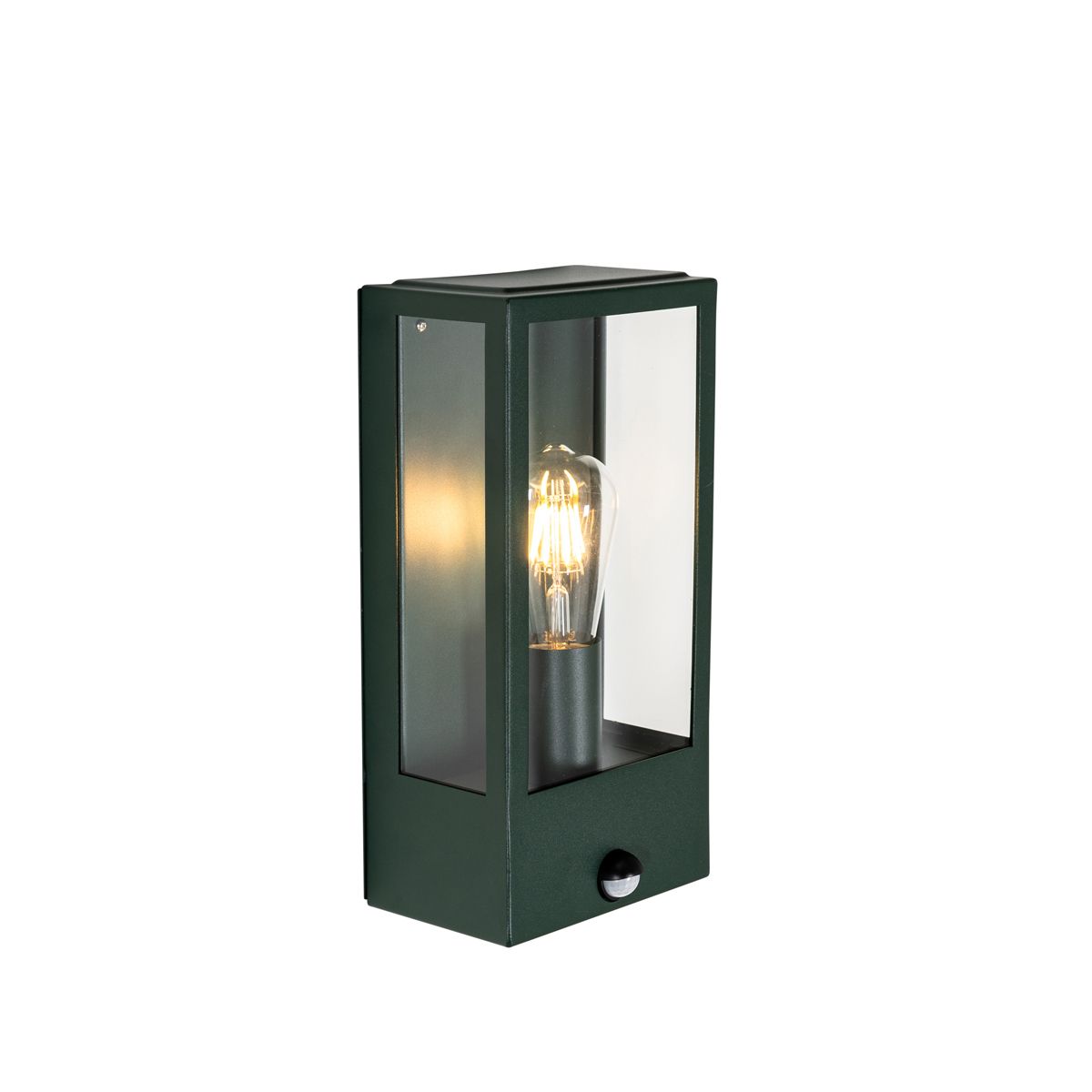 Buiten wandlamp donker groen met bewegingsmelder IP44 - Rotterdam