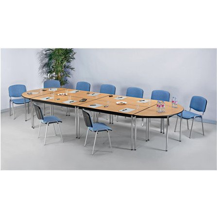Table de réunion modulaire rectangle avec bords arrondis antichocs L 140 x  P 70 cm Multiformes confort