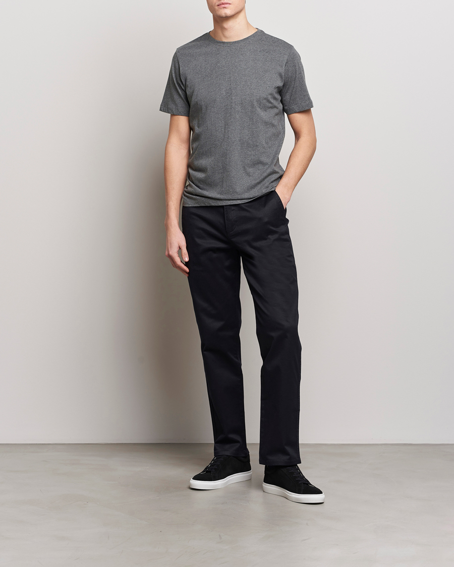 KnowledgeCotton Apparel Agnar Basic T-Shirt Dark Grey Melange