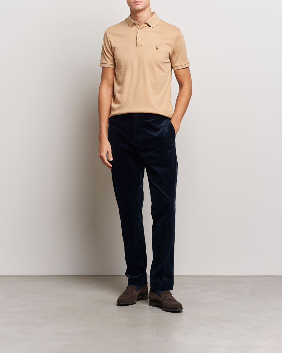Polo Ralph Lauren Luxury Pima Cotton Polo Classic Camel Heather