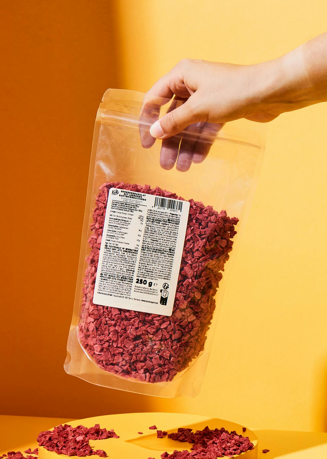 Erdbeergranulat mit lebenden Bakterienkulturen 250 g