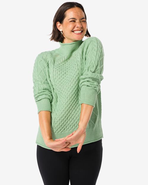 pull en maille femme Zelda vert clair