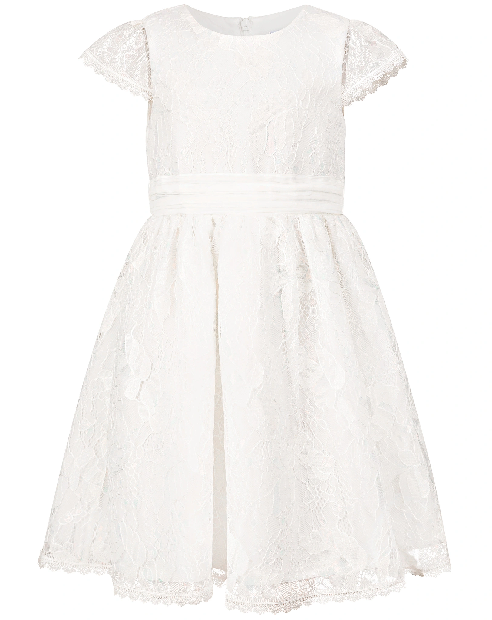 Kurzarm-Kleid BLÜTEN in ecru