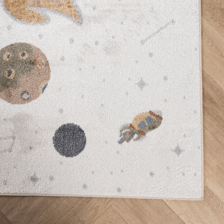 Wasbaar kindervloerkleed - Mace Rocket Creme
