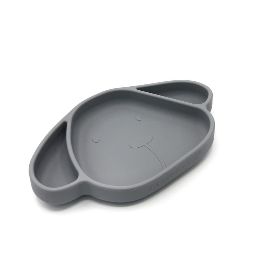 the cotton cloud Teller mit Saugfuss aus Silikon Milo Storm Grey