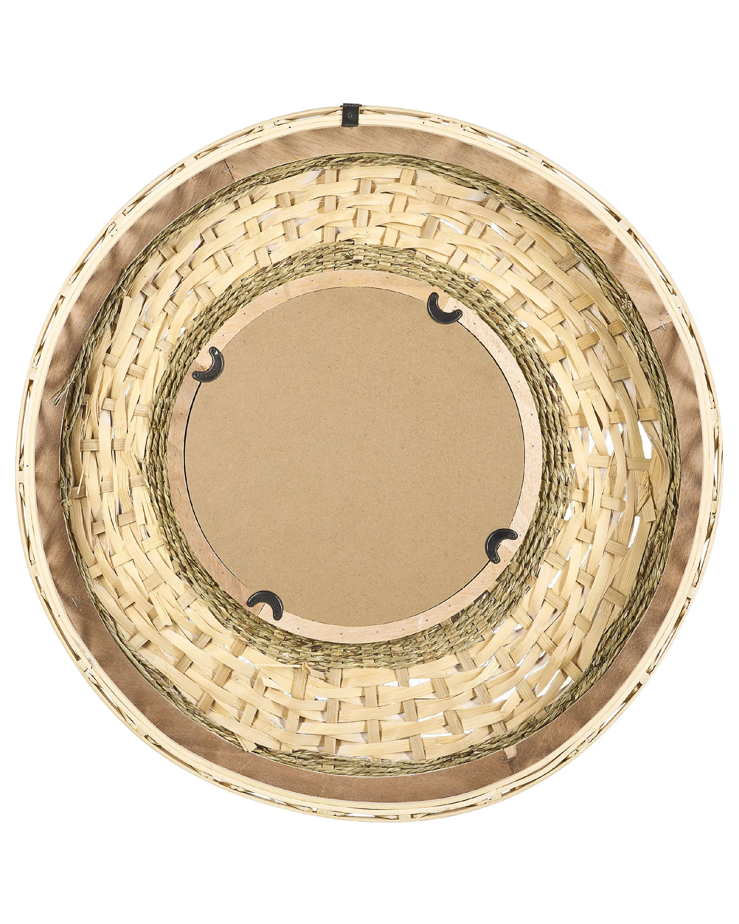 Wandspiegel SOLEDAD 61 cm 61 cm Bamboehout Wit
