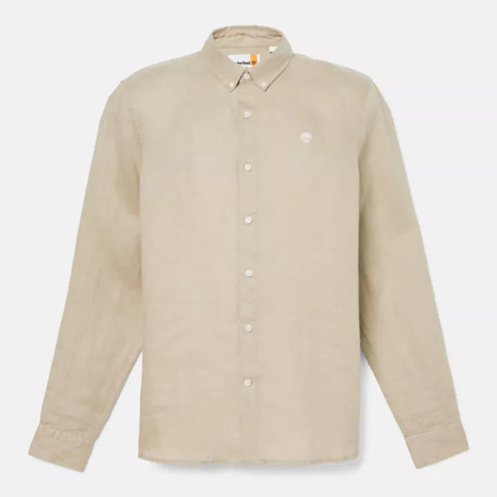 Chemise en lin Mill Brook pour homme en beige