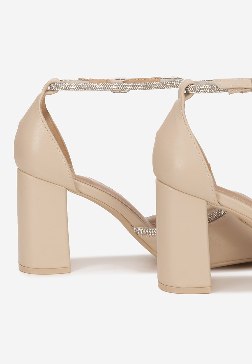 Chaussures élégantes à talon épais beige Iustina