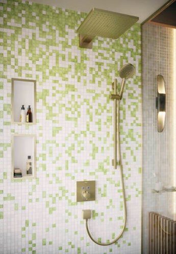 Hansgrohe Raindance E hoofddouche 30cm met wandarm brons geborsteld