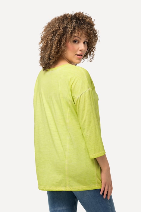 Shirt, Pailletten, Oversized, Tunnelzug, Rundhals, Langarm