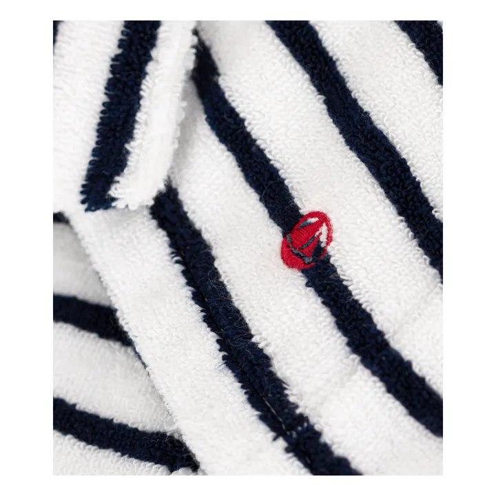 Petit Bateau Peignoir Eponge Rayé | Bleu marine