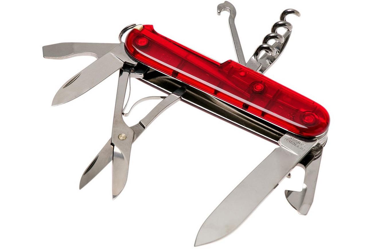 Victorinox Climber transparant rood 1.3703.T Zwitsers zakmes