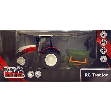 CAR MANIA Fjernbetjent Traktor med Frøspredervogn