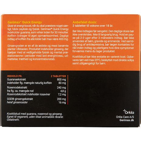 Ginseng, guarana og rosenrod