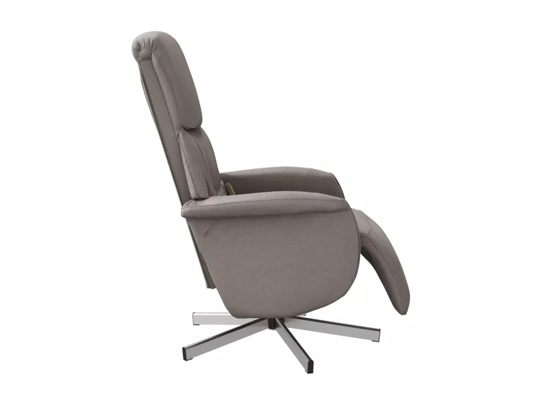 Fauteuil inclinable massant avec repose-pieds taupe tissu