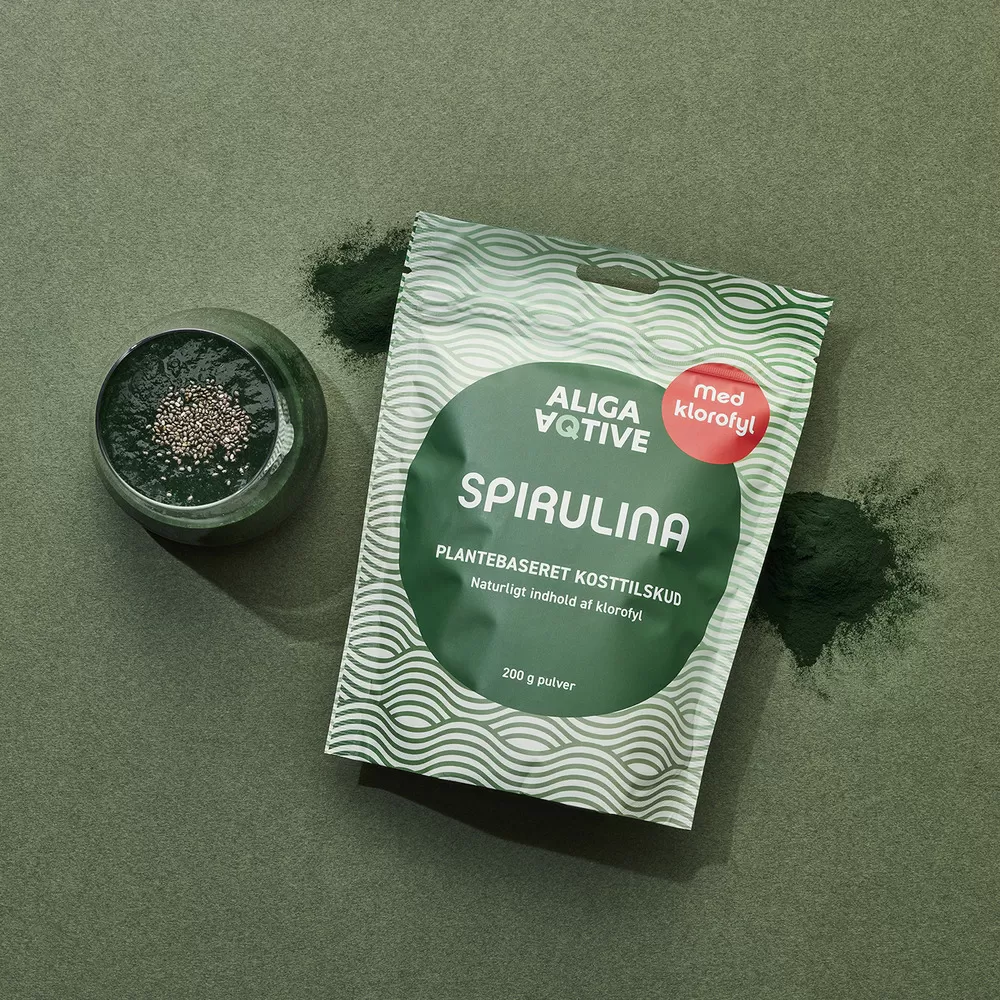 Aliga Aqtive Spirulina pulver - 200 g