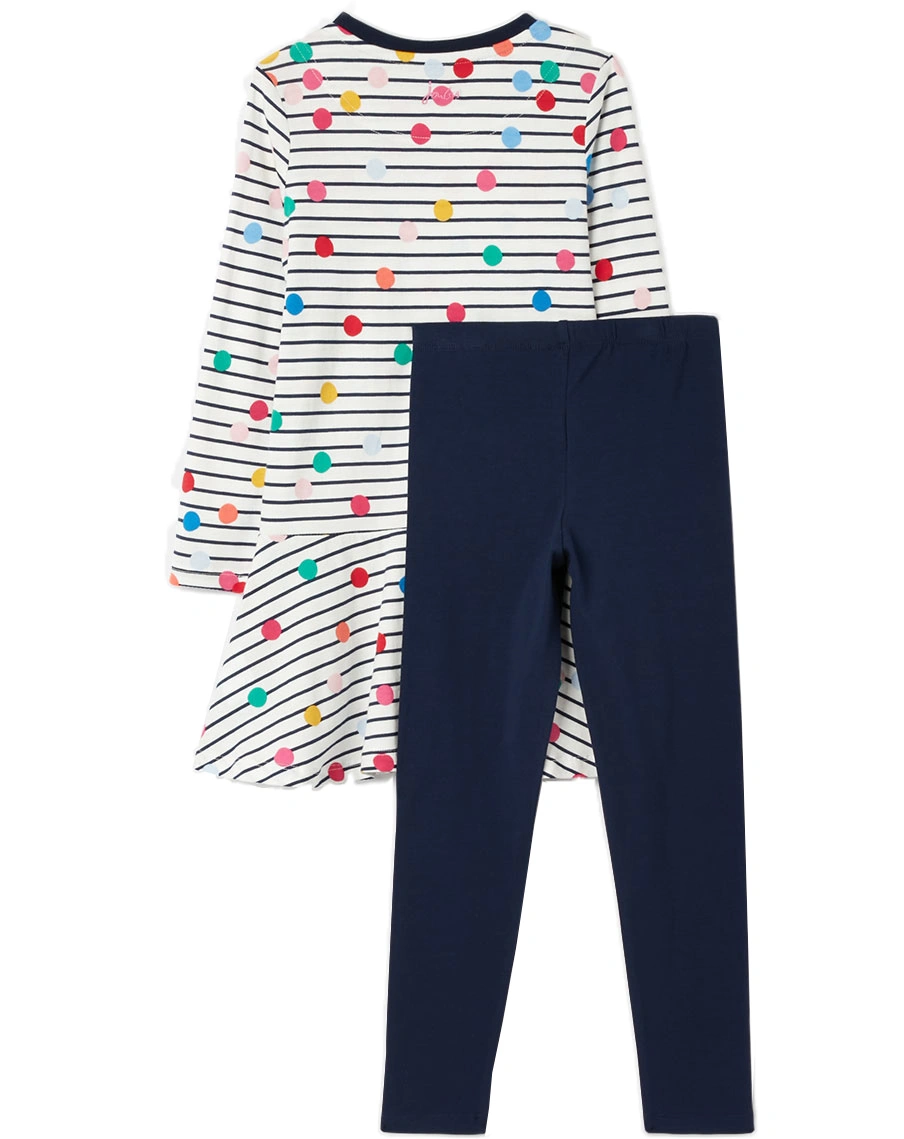 Langarmkleid IONA BABY SPOT mit Leggings in weiß