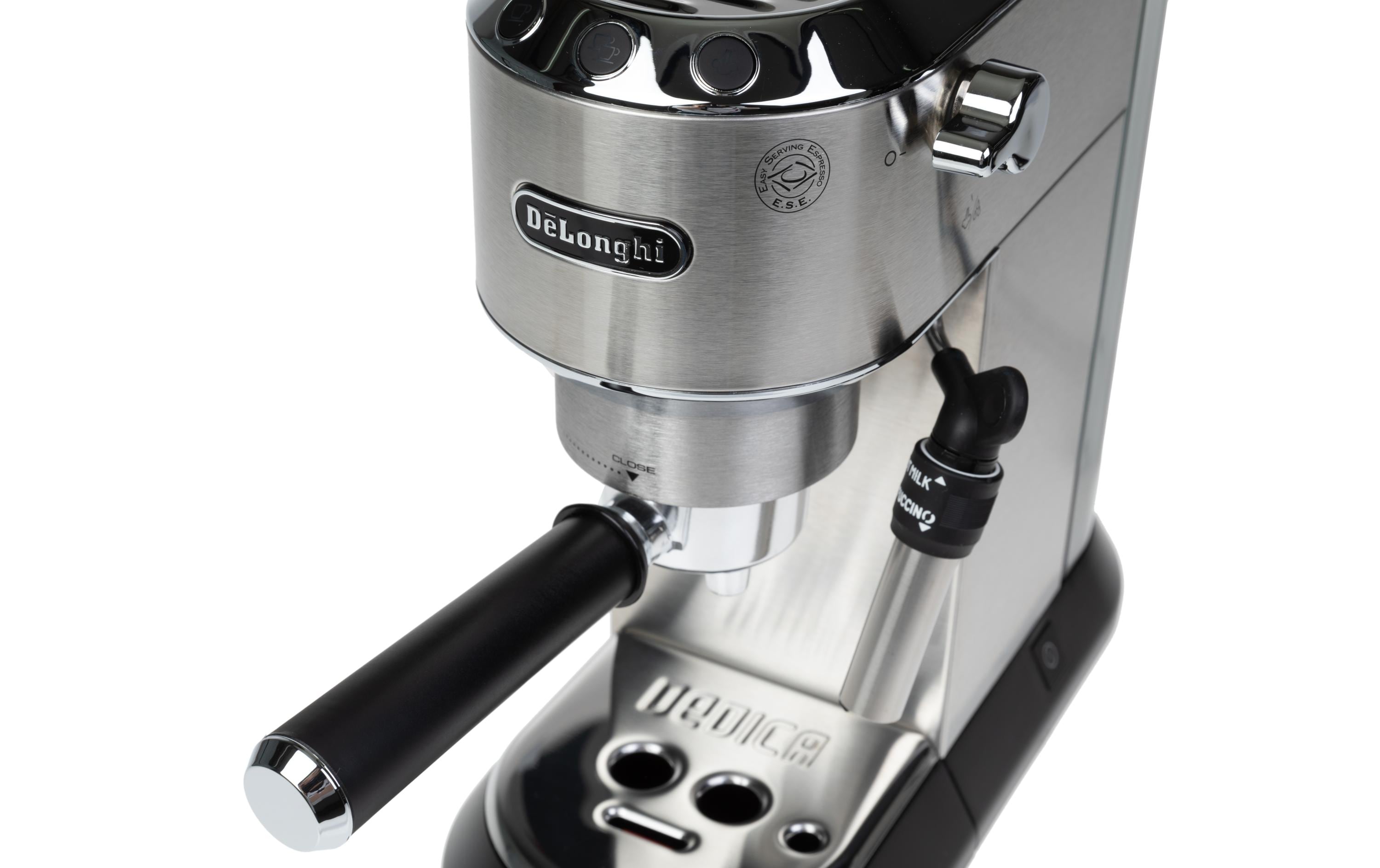 Siebträgermaschine Dedica EC 685.M Silber<br>Kompakte Kaffeemaschine im Metallic-Look mit Siebträger