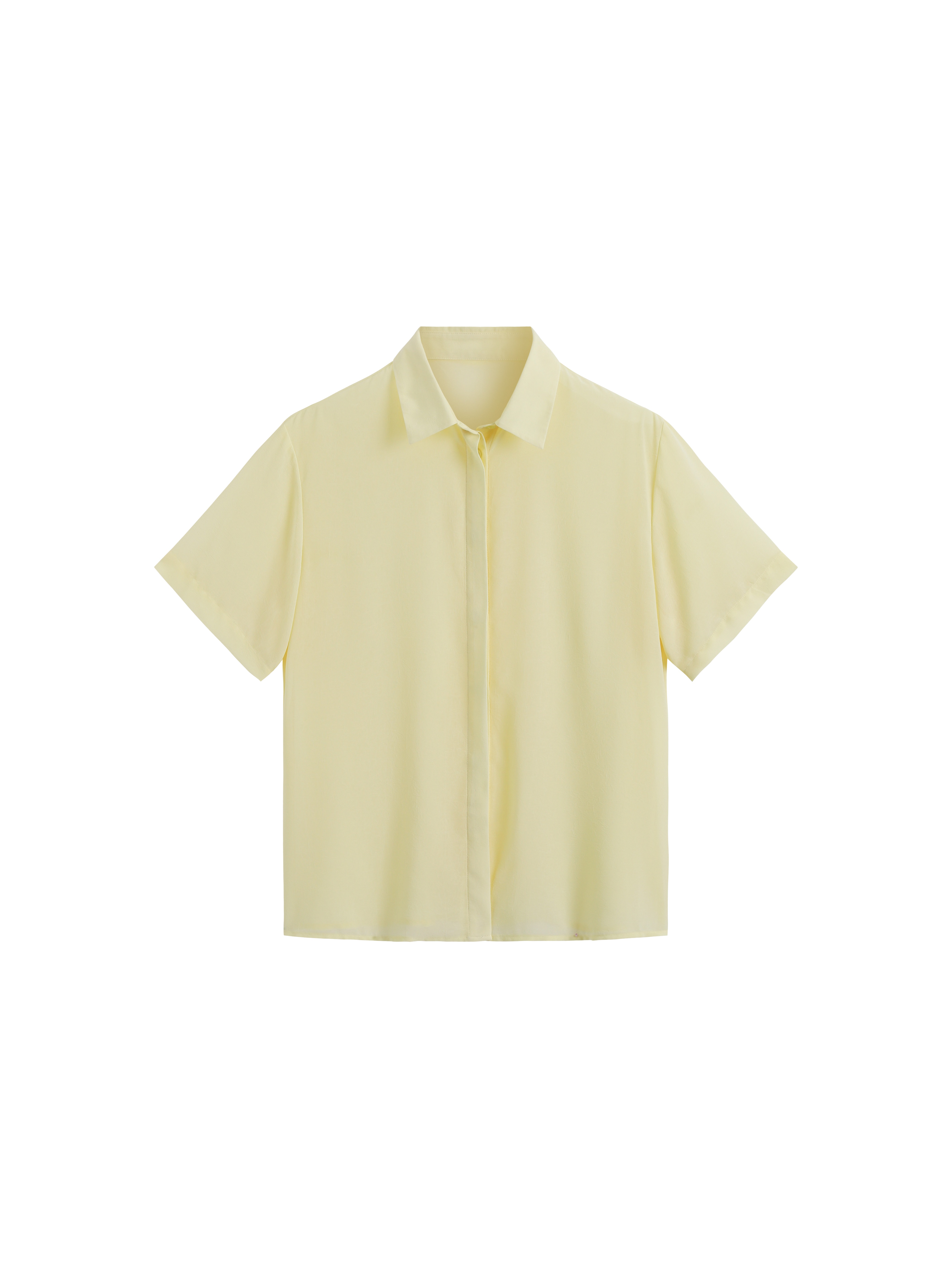 Chemise à patte dissimulée citron