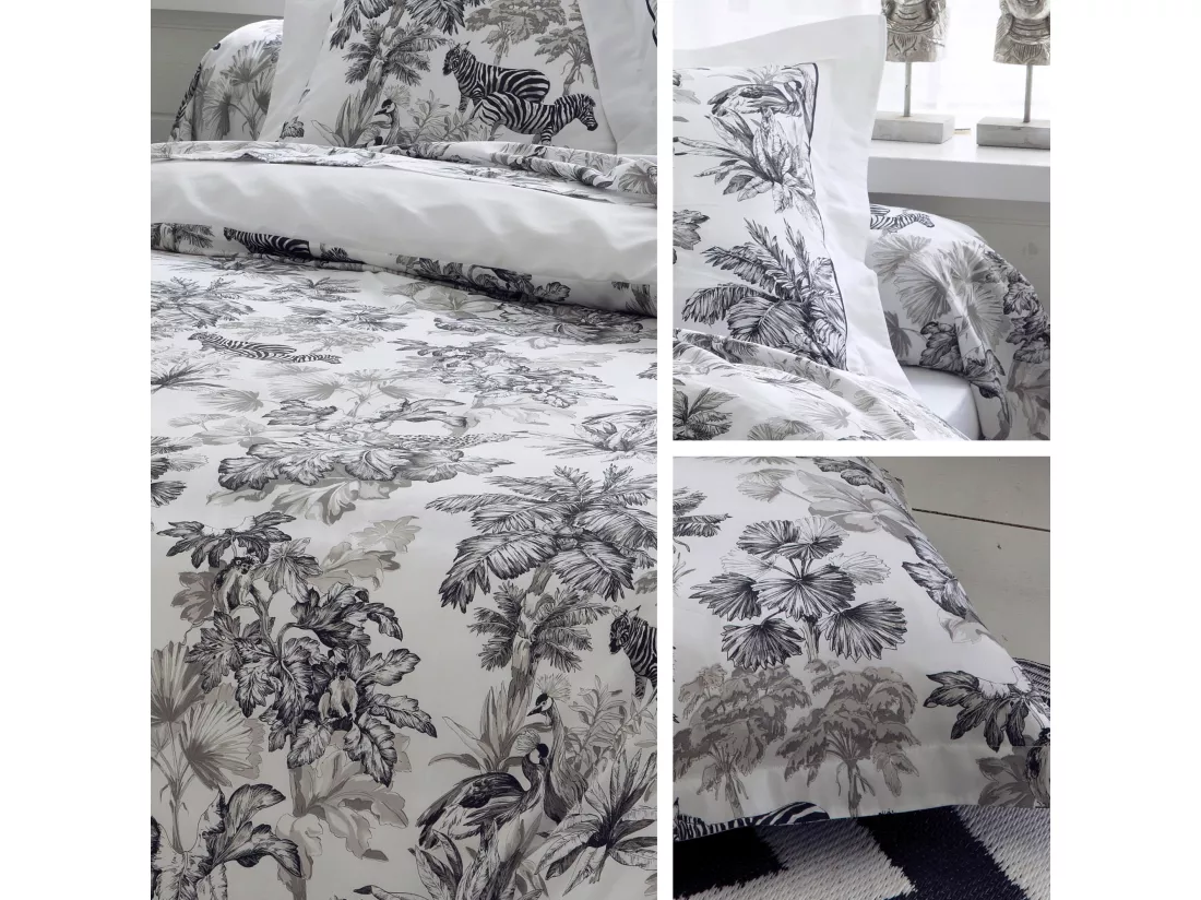 Housse de couette 140x200 cm satin de coton SAVANE blanc