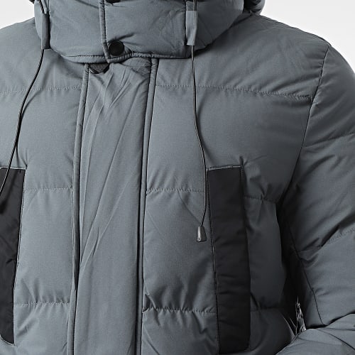 Doudoune Capuche Gris Anthracite