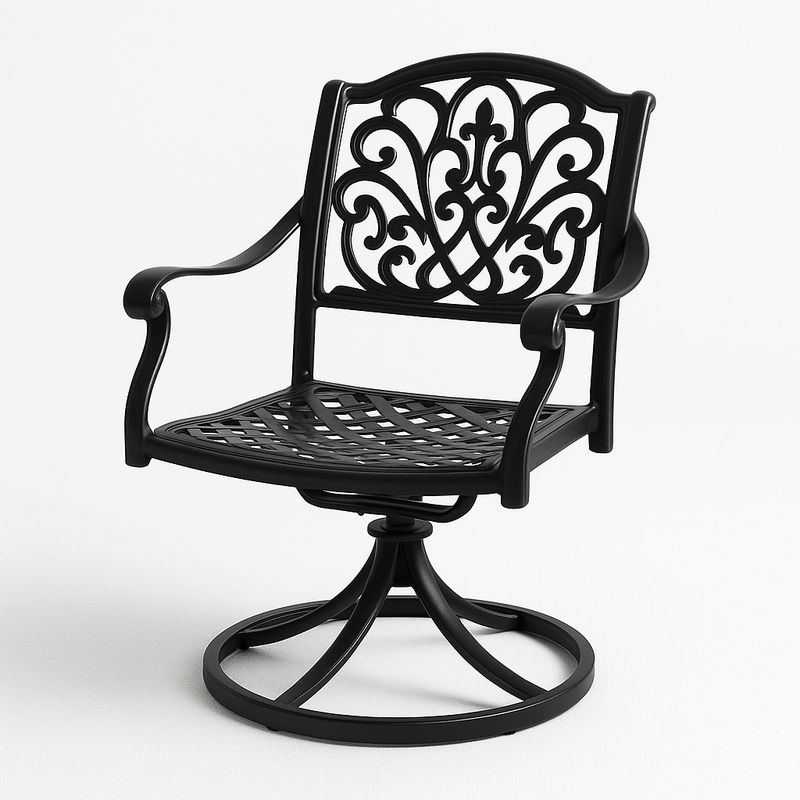Schwarzer Gartenstuhl Aluminium mit Drehfunktion