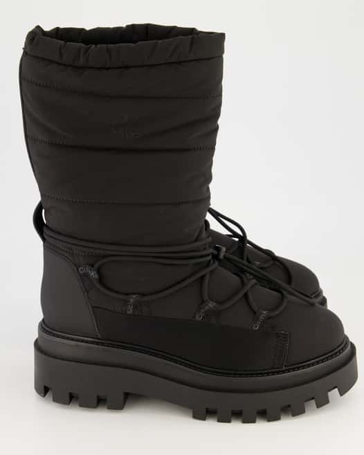 Calvin Klein Jeans Flatform Snow Boot Nylon Winterstiefel in Schwarz