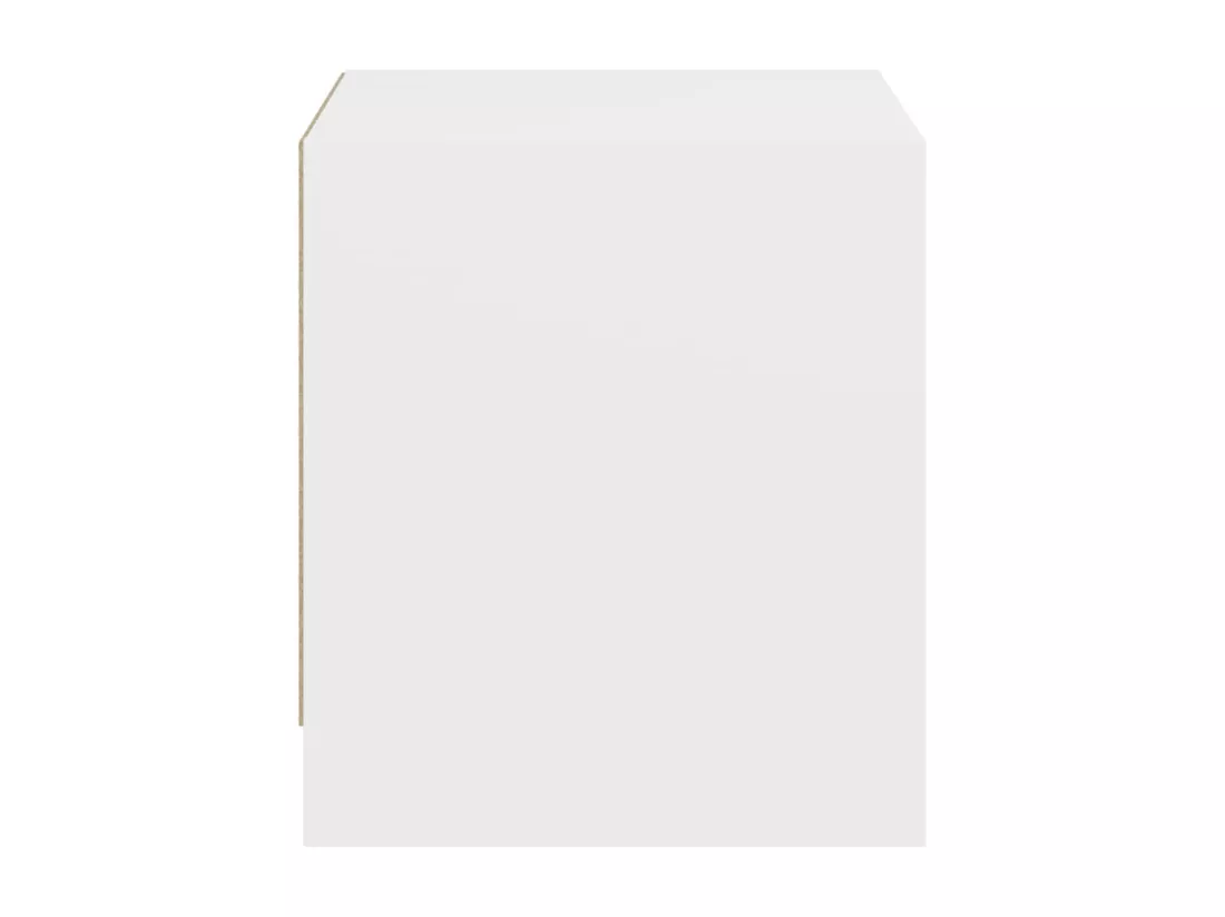 Table de chevet avec porte en verre blanc 35x37x42 cm
