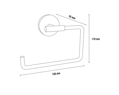 REIKA SAKU toiletrolhouder, chroom, glanzend